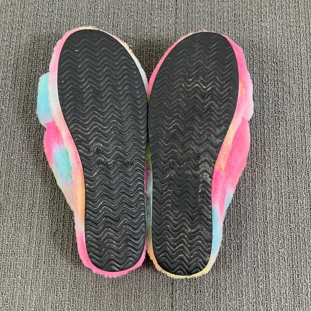 Mix No. 6 Platform Slipper Sandals Womens Size 9 Tie Dye Fuzzy Amatta Slides - Picture 12 of 13